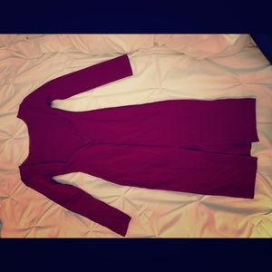 Wine Red Backless Midi Dress